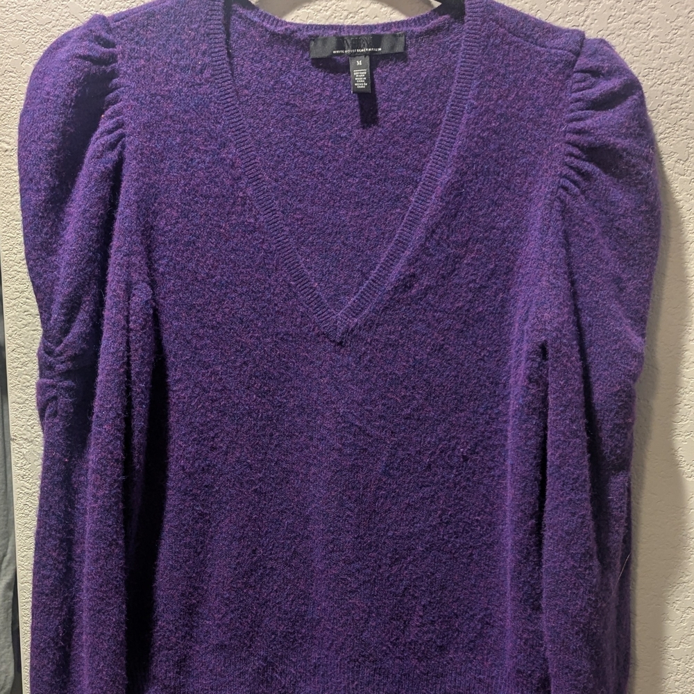 White House Black Market Purple Knit Top